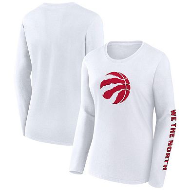 Women's Fanatics White Toronto Raptors Long Sleeve T-Shirt