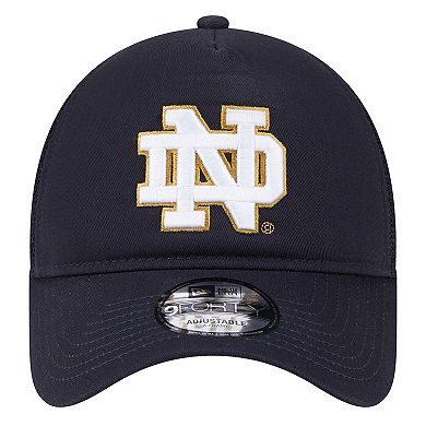 Men's New Era Navy Notre Dame Fighting Irish 9FORTY A-Frame Trucker Adjustable Hat
