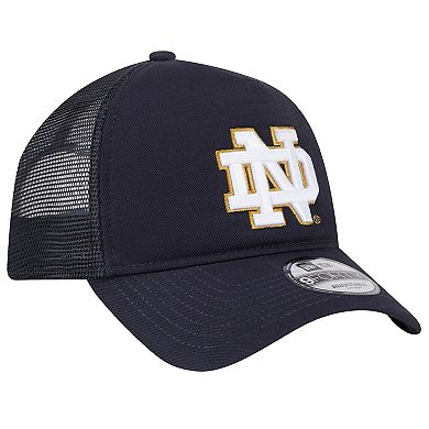 Men's New Era Navy Notre Dame Fighting Irish 9FORTY A-Frame Trucker Adjustable Hat