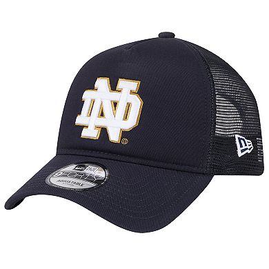 Men's New Era Navy Notre Dame Fighting Irish 9FORTY A-Frame Trucker Adjustable Hat