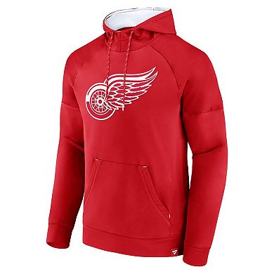 Men's Fanatics Red Detroit Red Wings Iconic Defender Raglan Pullover Hoodie
