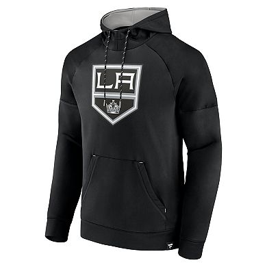 Men's Fanatics Black Los Angeles Kings Iconic Defender Raglan Pullover Hoodie