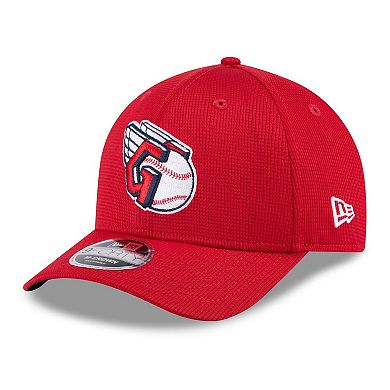 Men's New Era Red Cleveland Guardians 2025 Spring Training 9FORTY Adjustable Hat