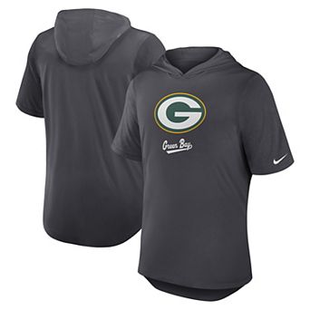 Men's Nike Anthracite Green Bay Packers Tri-Blend Performance Hoodie T-Shirt