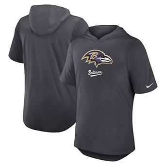 Men's Nike Anthracite Baltimore Ravens Tri-Blend Performance Hoodie T-Shirt