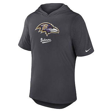 Men's Nike Anthracite Baltimore Ravens Tri-Blend Performance Hoodie T-Shirt
