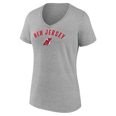 Women's Fanatics Gray New Jersey Devils V-Neck T-Shirt