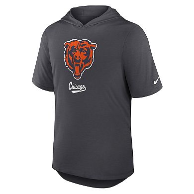 Men's Nike Anthracite Chicago Bears Tri-Blend Performance Hoodie T-Shirt