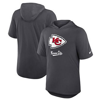 Men's Nike Anthracite Kansas City Chiefs Tri-Blend Performance Hoodie T-Shirt