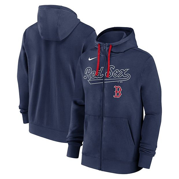 Men's Nike Navy Boston Red Sox Knockout Script Full-Zip Hoodie