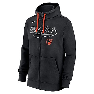 Men's Nike Black Baltimore Orioles Knockout Script Full-Zip Hoodie