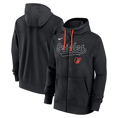 Men's Nike Black Baltimore Orioles Knockout Script Full-Zip Hoodie
