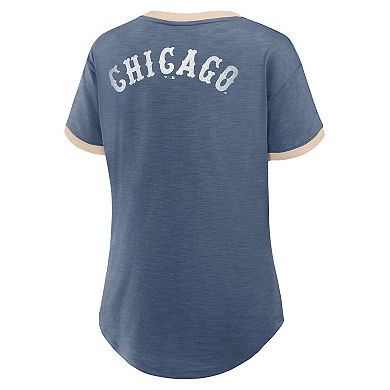Women's Fanatics Navy Chicago White Sox Binge Worthy Stadium Slub V-Neck T-Shirt
