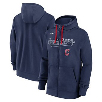 Men's Nike Navy Cleveland Guardians Knockout Script Full-Zip Hoodie