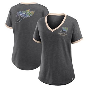 Women's Fanatics Black Tampa Bay Rays Binge Worthy Stadium Slub V-Neck T-Shirt