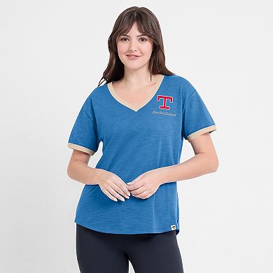 Women's Fanatics Royal Texas Rangers Binge Worthy Stadium Slub V-Neck T-Shirt