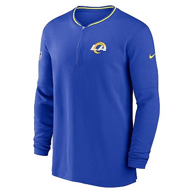 Men's Nike Royal Los Angeles Rams Coach Half-Zip Sweatshirt