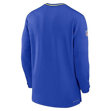 Men's Nike Royal Los Angeles Rams Coach Half-Zip Sweatshirt