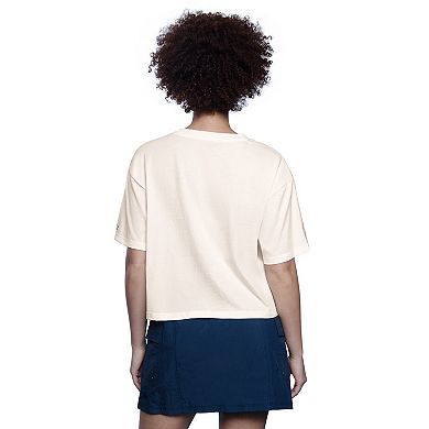 Women's Starter White Philadelphia Eagles Throwback Play the Ball Boxy Cropped T-Shirt