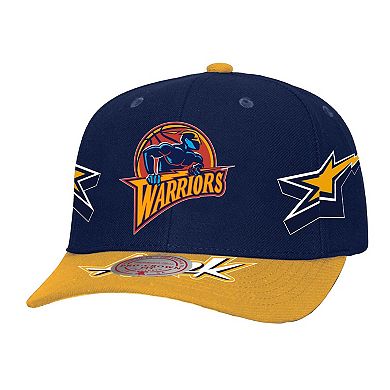 Men's Mitchell & Ness Navy/Gold Golden State Warriors AS2K Stars Pro Crown Adjustable Hat