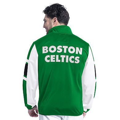 Men's G-III Sports by Carl Banks Kelly Green/White Boston Celtics Back Field Full-Zip Track Jacket