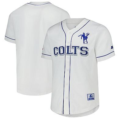 Men's Starter White Indianapolis Colts Relay Vintage Full-Button Baseball Jersey