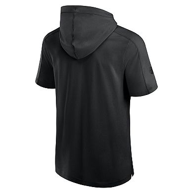 Men's Fanatics Black Montreal Canadiens Authentic Pro Road Performance Short Sleeve Pullover Hoodie