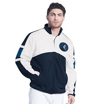 Men's G-III Sports by Carl Banks Navy/White Minnesota Timberwolves Back Field Full-Zip Track Jacket