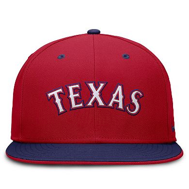 Men's Nike Red/Royal Texas Rangers True Primetime Two-Tone Performance Fitted Hat