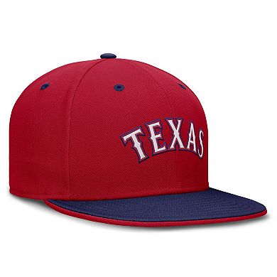 Men's Nike Red/Royal Texas Rangers True Primetime Two-Tone Performance Fitted Hat