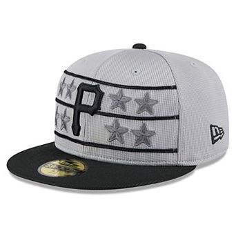Men's New Era Gray/Black Pittsburgh Pirates 2025 Batting Practice 59FIFTY Fitted Hat
