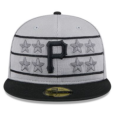 Men's New Era Gray/Black Pittsburgh Pirates 2025 Batting Practice 59FIFTY Fitted Hat