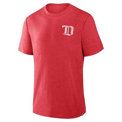 Men's Fanatics Heather Red Detroit Red Wings Fan Lanes Tri-Blend T-Shirt