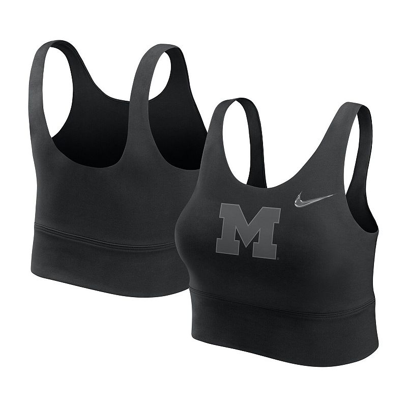 Women'sNike Black Michigan Wolverines Performance Longline Sports Bra, Size: Large