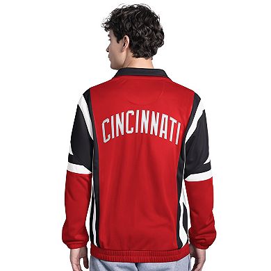 Men's Starter Red/Black Cincinnati Reds Contender Tricot Full-Zip Track Jacket