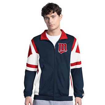 Men's Starter Navy/Red Minnesota Twins Contender Tricot Full-Zip Track Jacket