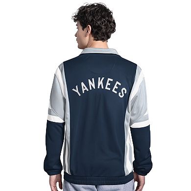 Men's Starter Navy/Gray New York Yankees Contender Tricot Full-Zip Track Jacket