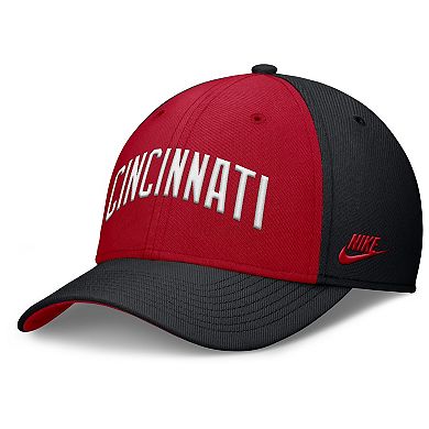 Men's Nike Black/Red Cincinnati Reds Rise Swoosh Performance Flex Hat