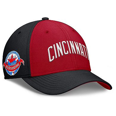 Men's Nike Black/Red Cincinnati Reds Rise Swoosh Performance Flex Hat