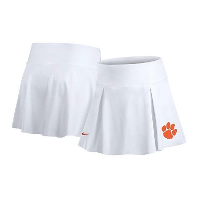 Women's Nike White Clemson Tigers Tennis Skirt with Shorts