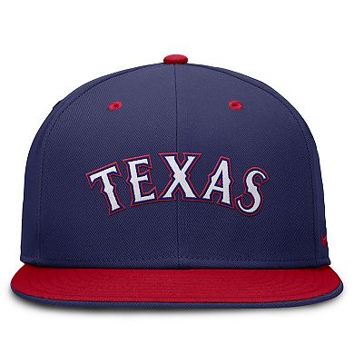 Men's Nike Blue/Red Texas Rangers True Primetime Two-Tone Performance Fitted Hat