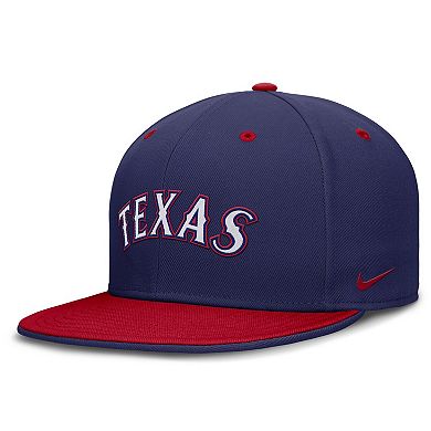 Men's Nike Blue/Red Texas Rangers True Primetime Two-Tone Performance Fitted Hat