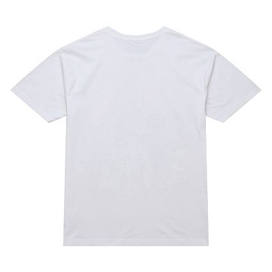 Men's Mitchell & Ness Allen Iverson White Philadelphia 76ers Hardwood Classics Chalked Up T-Shirt