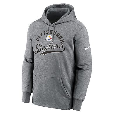 Men's Nike Heather Gray Pittsburgh Steelers Performance Fleece Pullover Hoodie