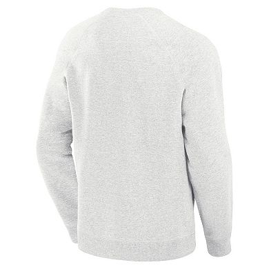 Men's Fanatics Heather Gray Washington Capitals Banner Fleece Raglan Pullover Sweatshirt