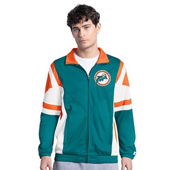 Men's Starter Aqua Miami Dolphins Contender Vintage Logo Full-Zip Track Jacket