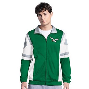 Men's Starter Green Philadelphia Eagles Contender Vintage Logo Full-Zip Track Jacket
