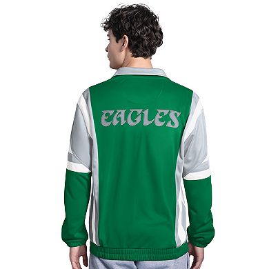 Men's Starter Green Philadelphia Eagles Contender Vintage Logo Full-Zip Track Jacket