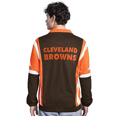 Men's Starter Brown Cleveland Browns Contender Vintage Logo Full-Zip Track Jacket