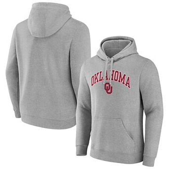 Men's Fanatics Gray Oklahoma Sooners Arched Logo Fleece Pullover Hoodie